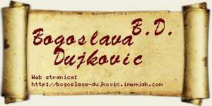 Bogoslava Dujković vizit kartica